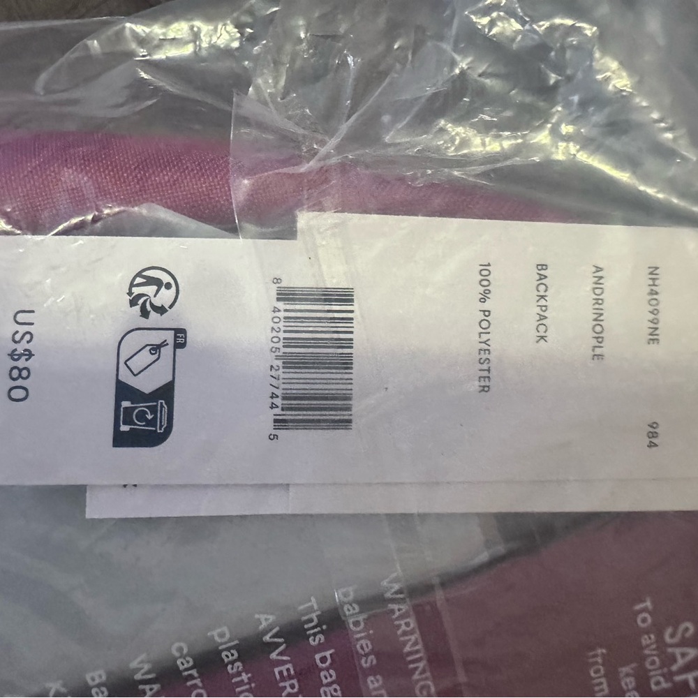 Lacoste Red Backpack Minimalist Design Durable - Picture 6 of 6